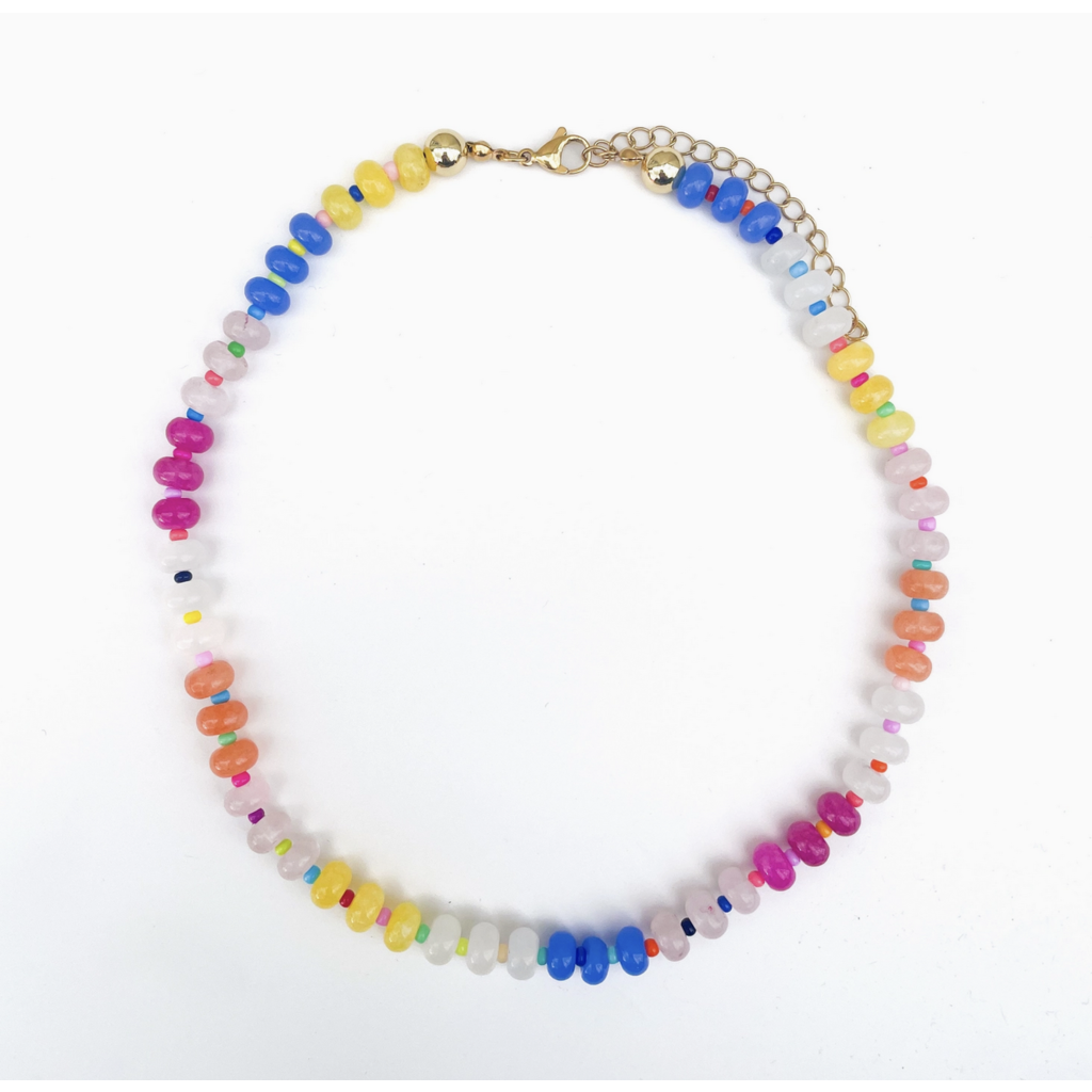 Jessica Rainbow Gemstone Bead Necklace