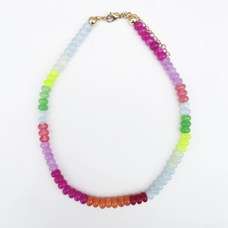 Sorbet Glow Rainbow Gemstone Necklace