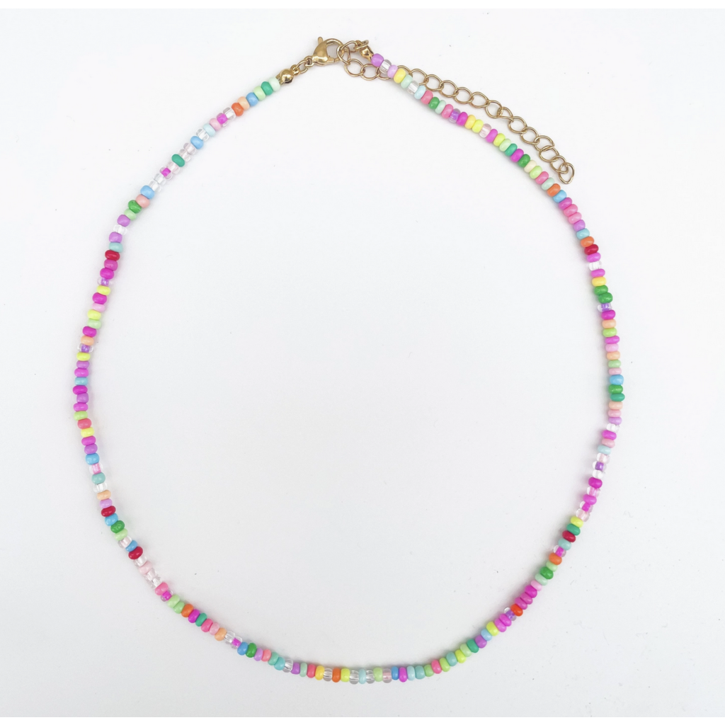 Rainbow Sprinkles Gemstone Bead Necklace