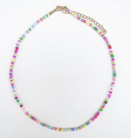 Rainbow Sprinkles Gemstone Bead Necklace