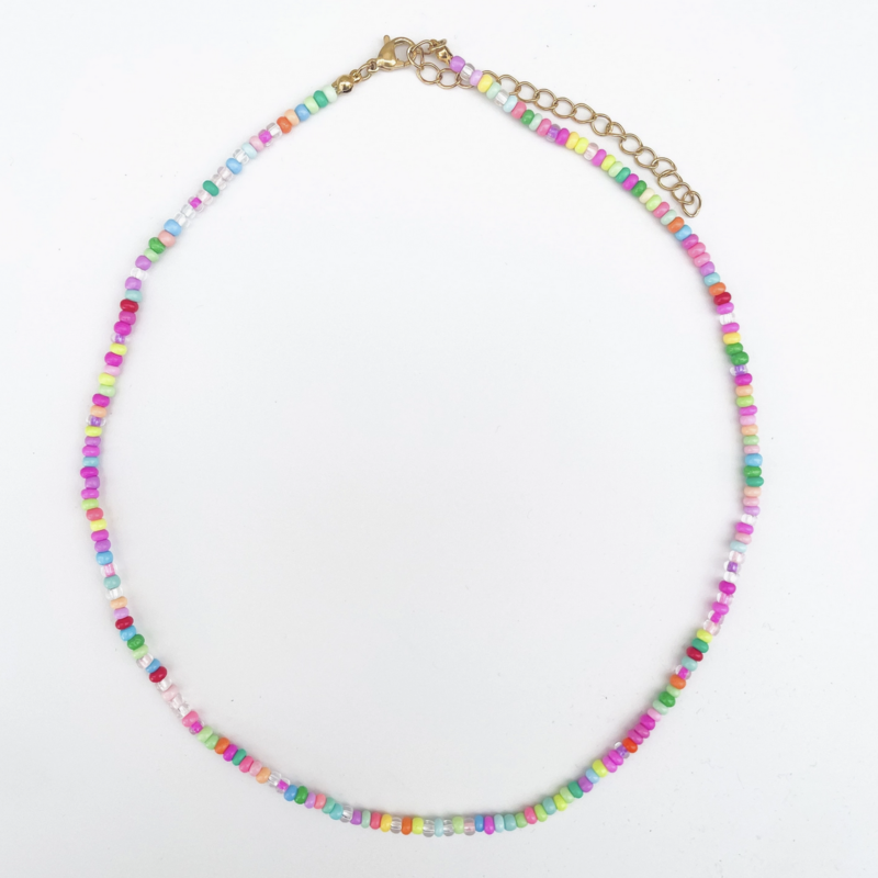 Rainbow Sprinkles Gemstone Bead Necklace