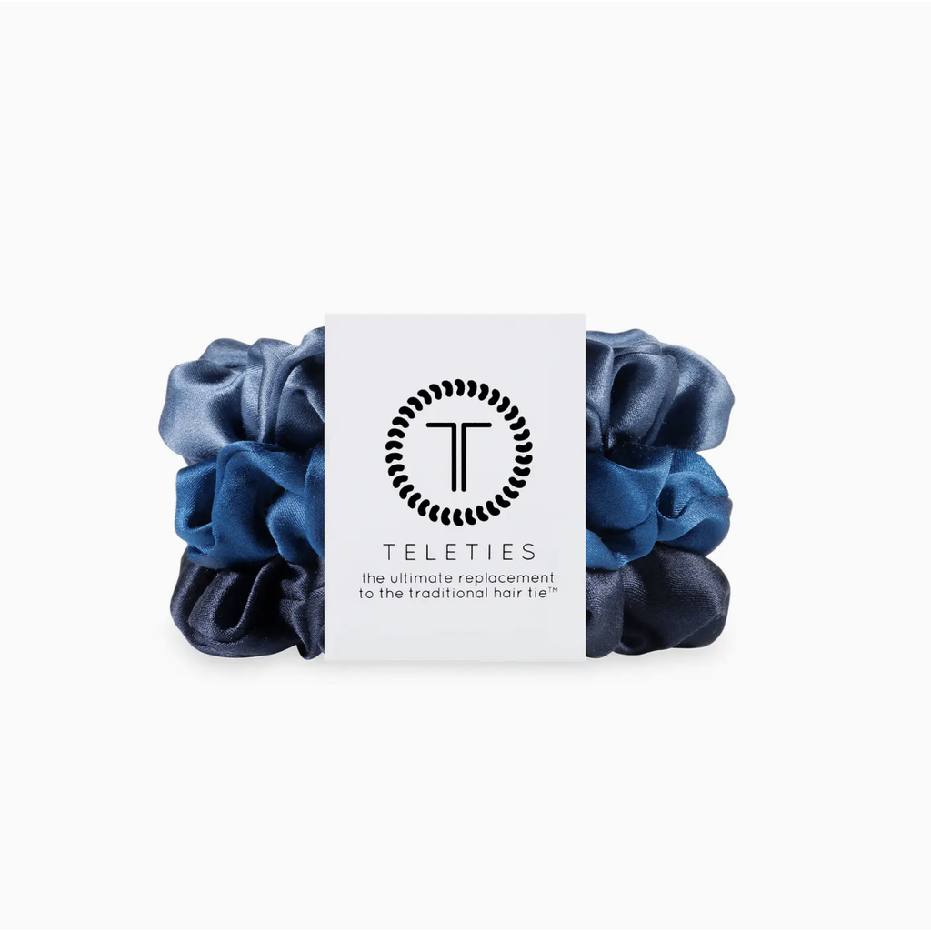 Midnight Rain Large Silk Hair Scrunchie