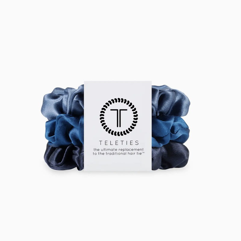 Midnight Rain Large Silk Hair Scrunchie