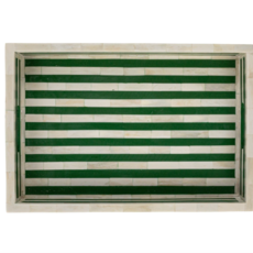 Decorative Green & White Resin Tray