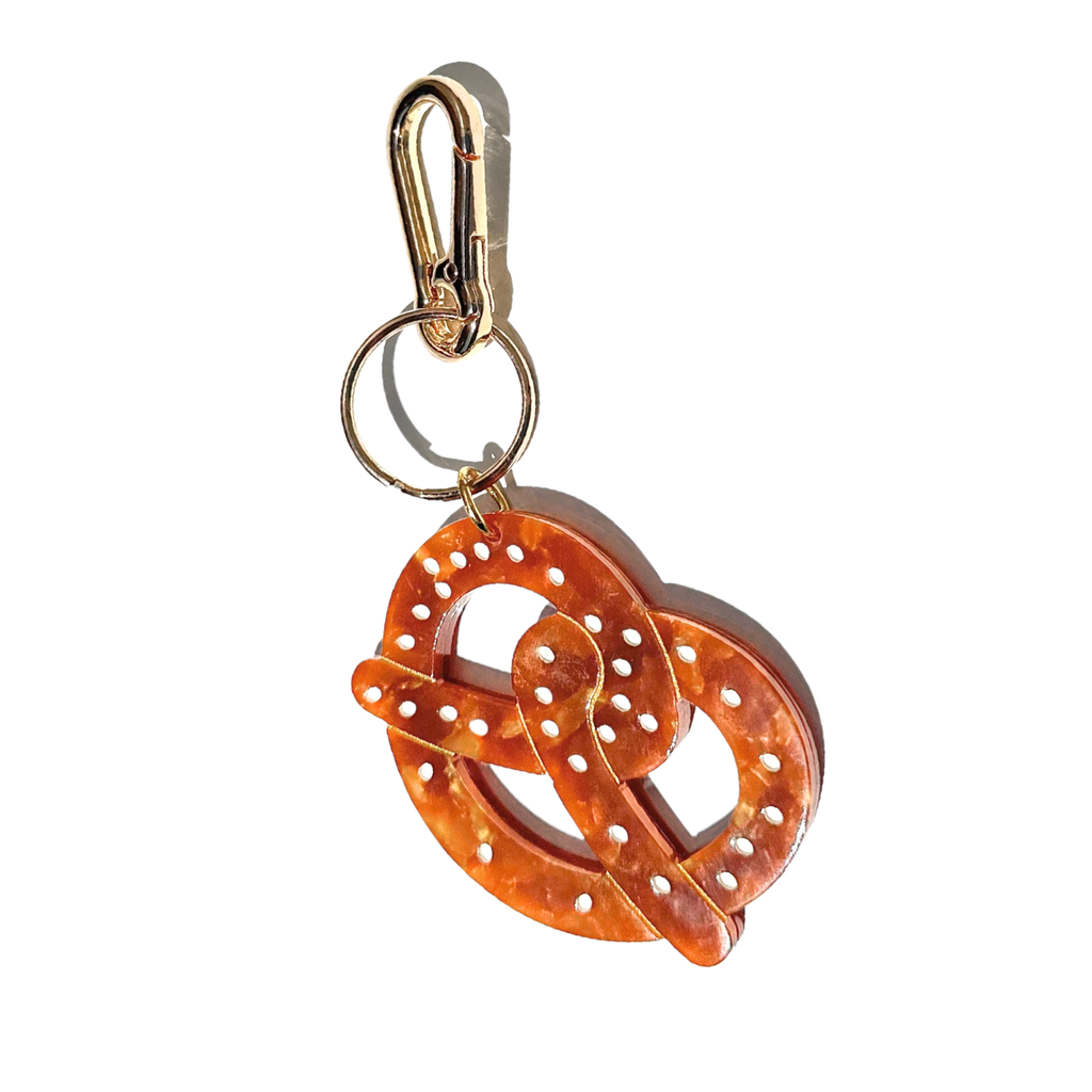 Hand-Painted Pretzel Bag Charm & Keychain