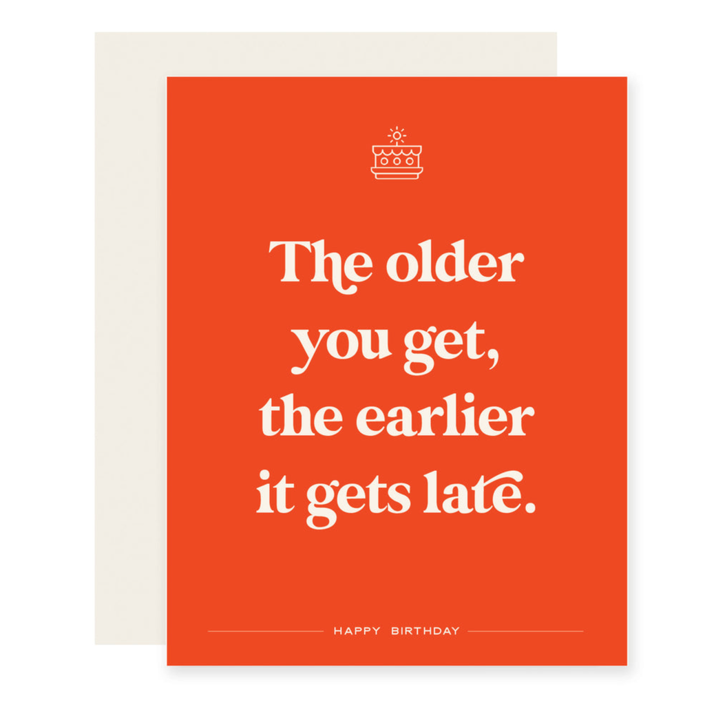 Earlier It Gets Late Birthday Card
