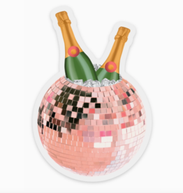 Clear Disco Ball Champagne Sticker