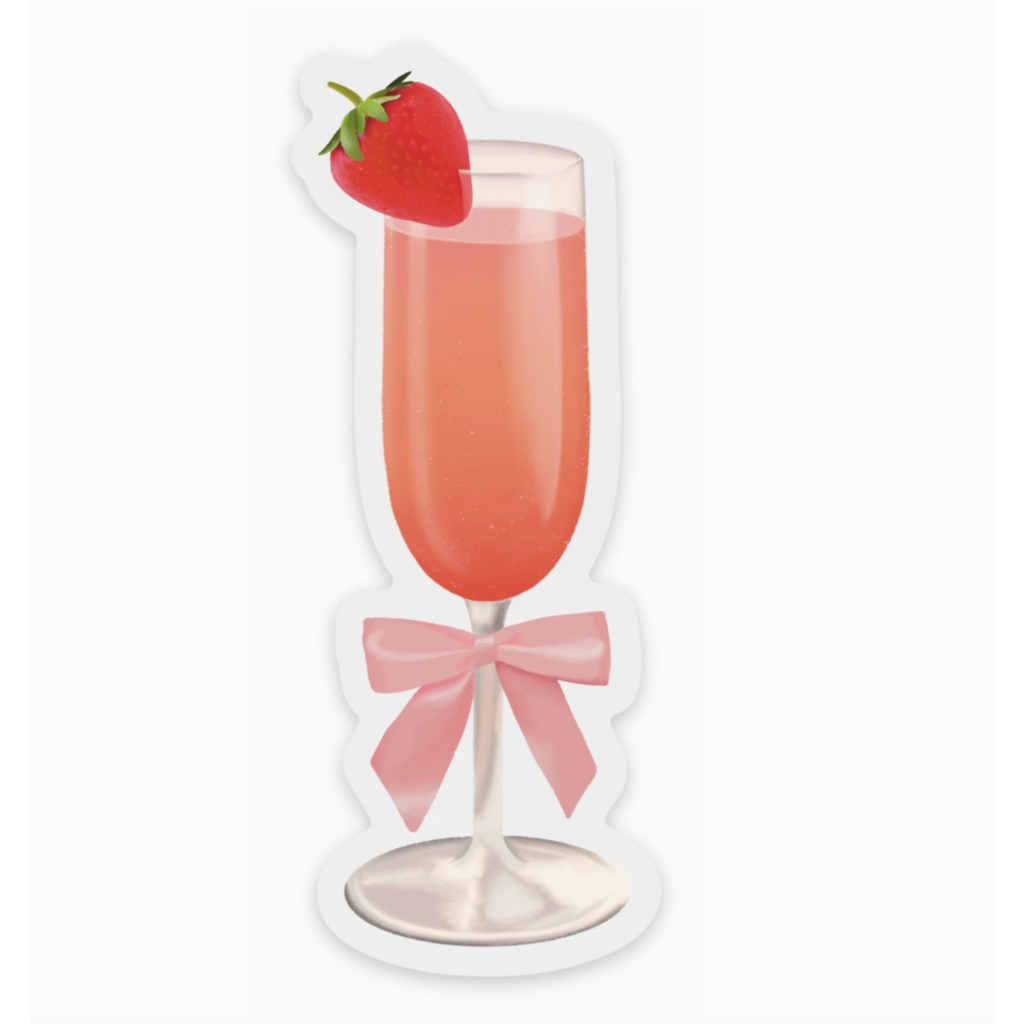 Clear Strawberry Bellini Sticker