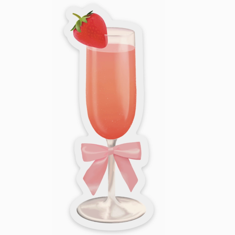 Clear Strawberry Bellini Sticker
