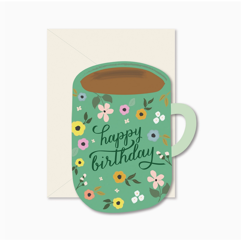 Birthday Coffee Mug Die-Cut Greeting Card