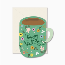 Birthday Coffee Mug Die-Cut Greeting Card