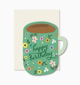 Birthday Coffee Mug Die-Cut Greeting Card