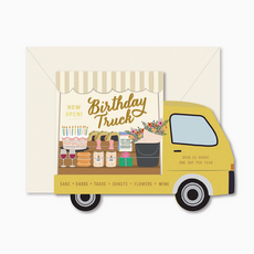 Birthday Truck Die-Cut Folded Greeting Card