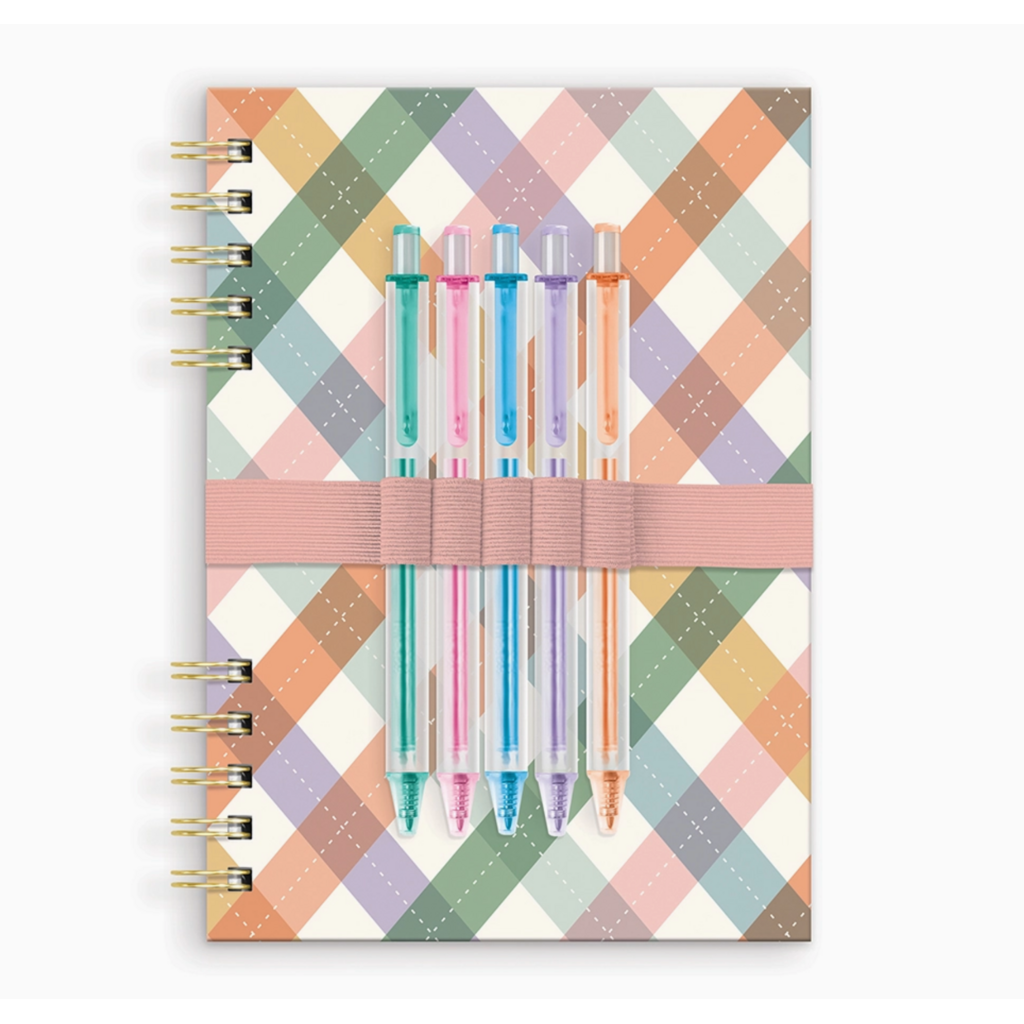 As If Argyle Harper Split - Spiral Notebook & Pen Set