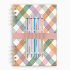 As If Argyle Harper Split - Spiral Notebook & Pen Set
