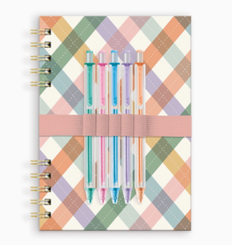 As If Argyle Harper Split - Spiral Notebook & Pen Set