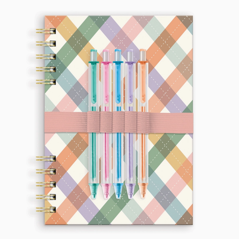 As If Argyle Harper Split - Spiral Notebook & Pen Set