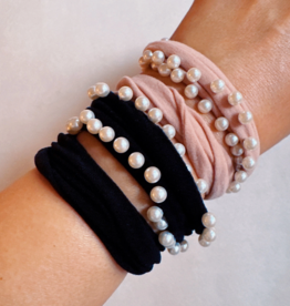 Pearl Embellished Hair Tie Set of 4