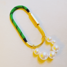 Green Roped and Pearled Shackle Bag Charm