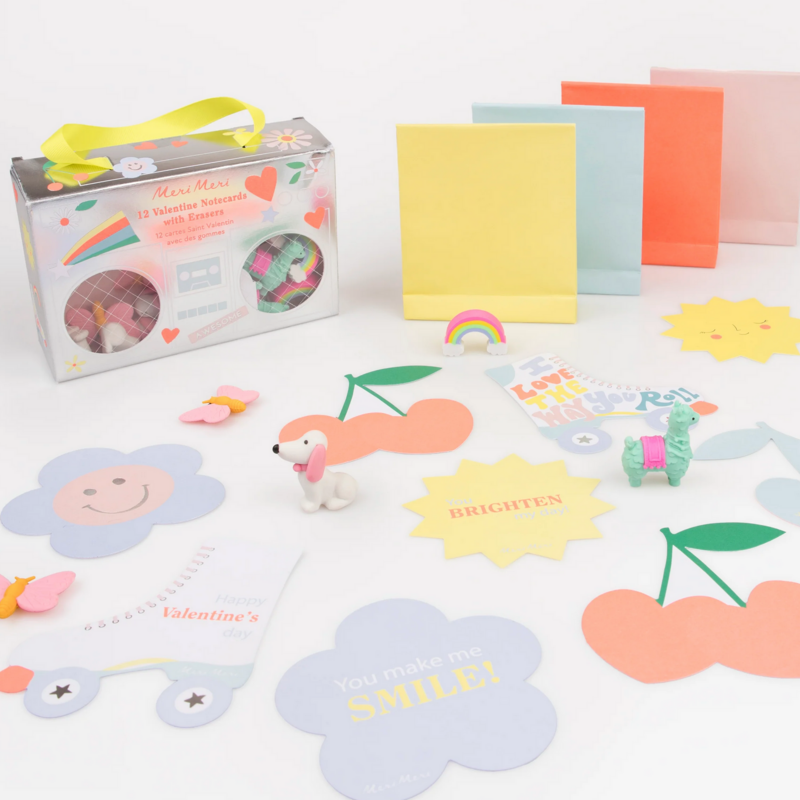 Boom Box Kids Valentine's Cards & Erasers Set