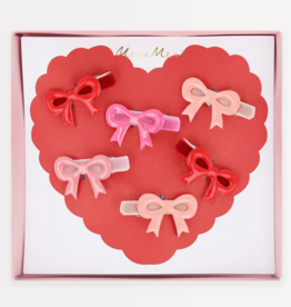 Valentine's Bow Hair Clips
