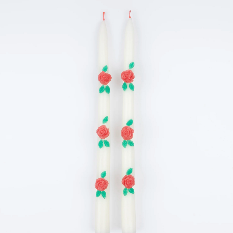 Rose Taper Candles