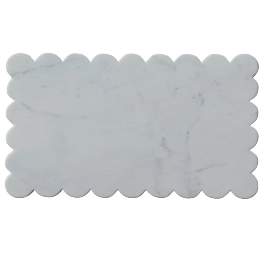 Marble Cheese/Cutting Board w/ Scalloped Edge