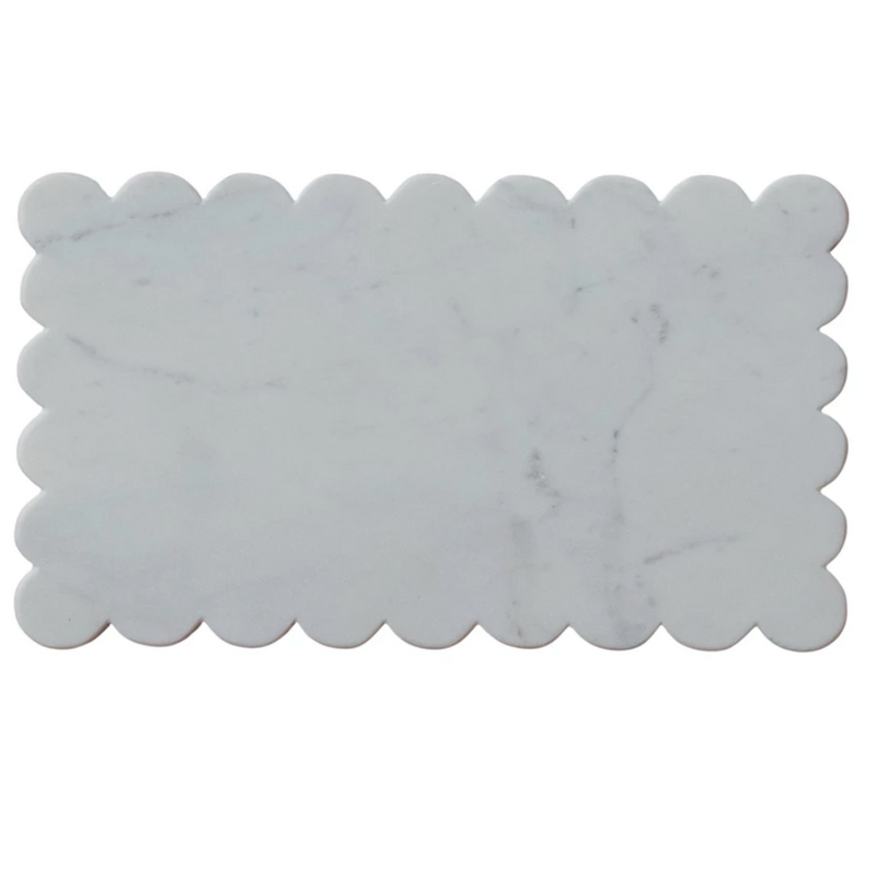 Marble Cheese/Cutting Board w/ Scalloped Edge