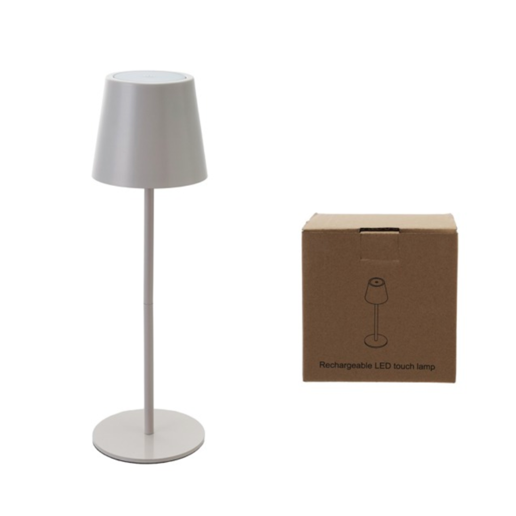 White Metal LED Rechargeable Table Lamp