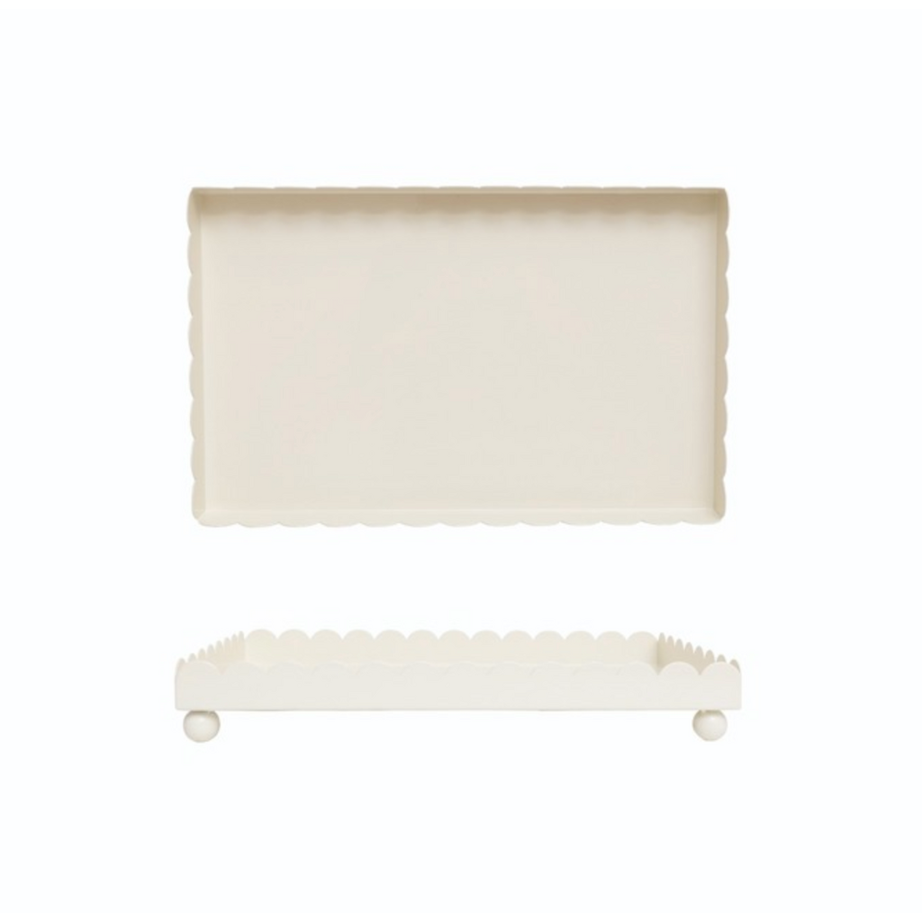 Cream Ironfooted Tray