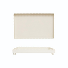 Cream Ironfooted Tray