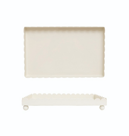 Cream Ironfooted Tray