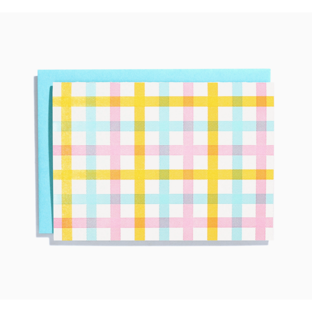 Plaid Pattern Letterpress Card Box Set