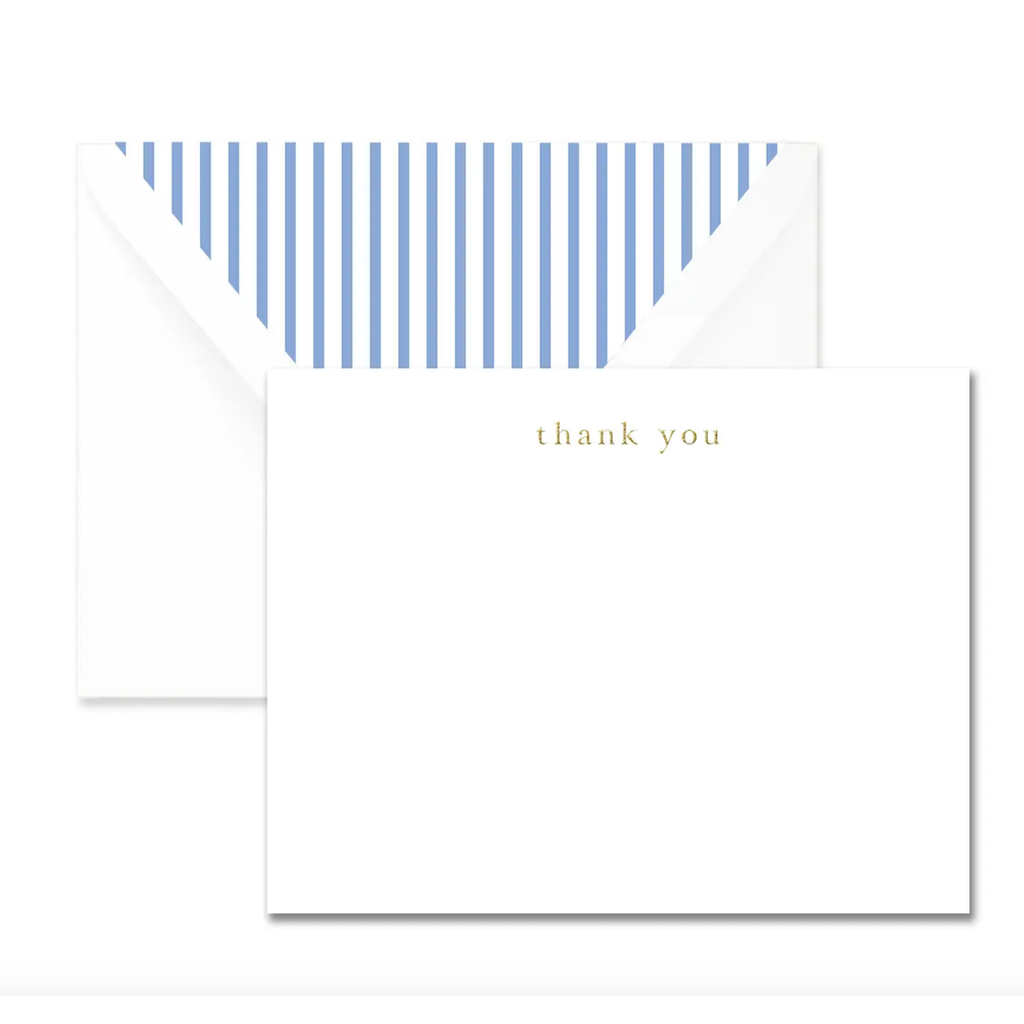 Thank You Blue Pinstripe Note Set
