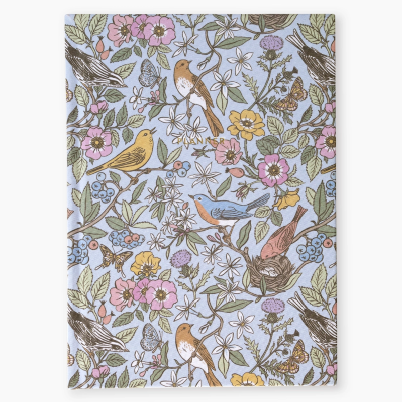 Song Birds Linen-Bound Undated Planner