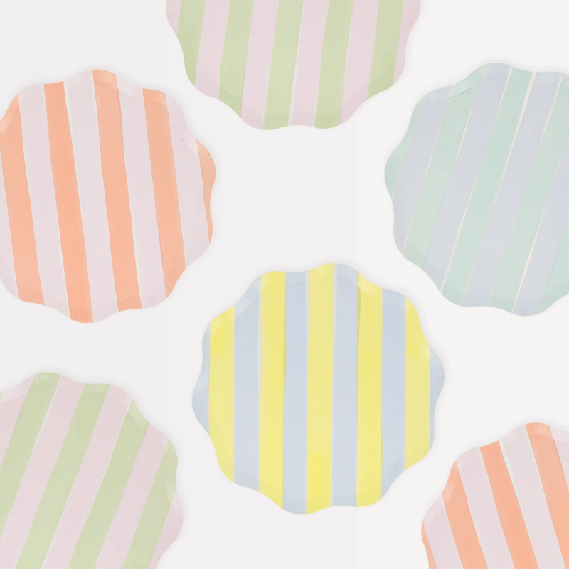 Pastel Stripe Dinner Plates