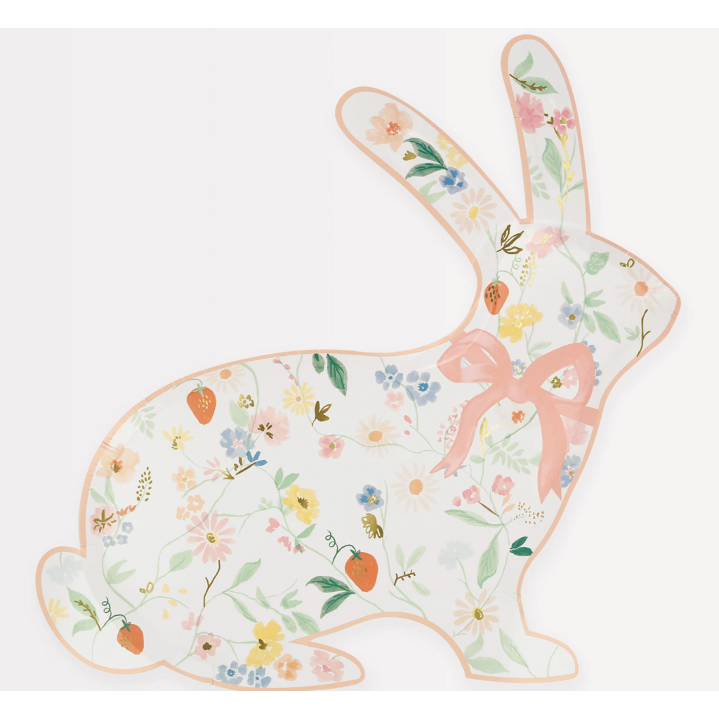 Elegant Floral Bunny Shaped Plates