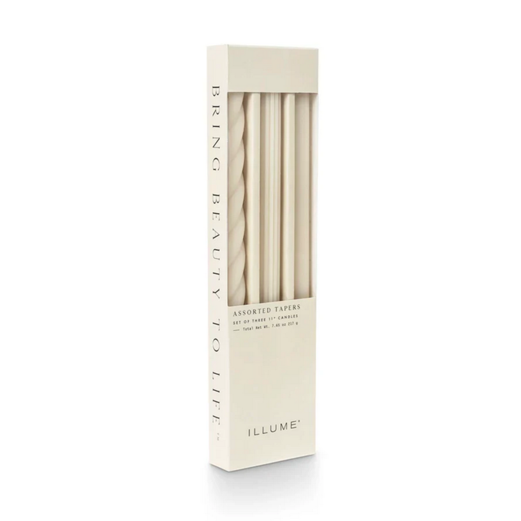 Driftwood Taper Candles 3 pack