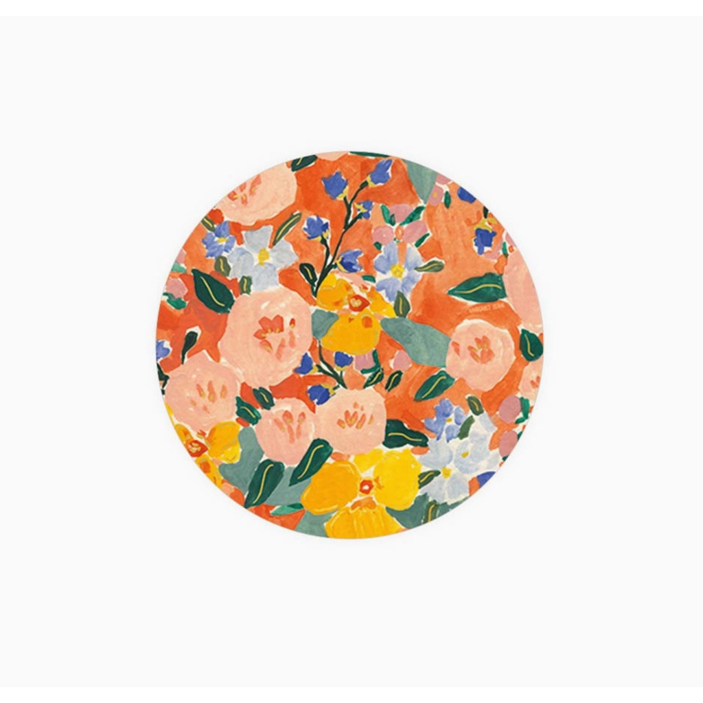 Red + Orange Floral Coaster