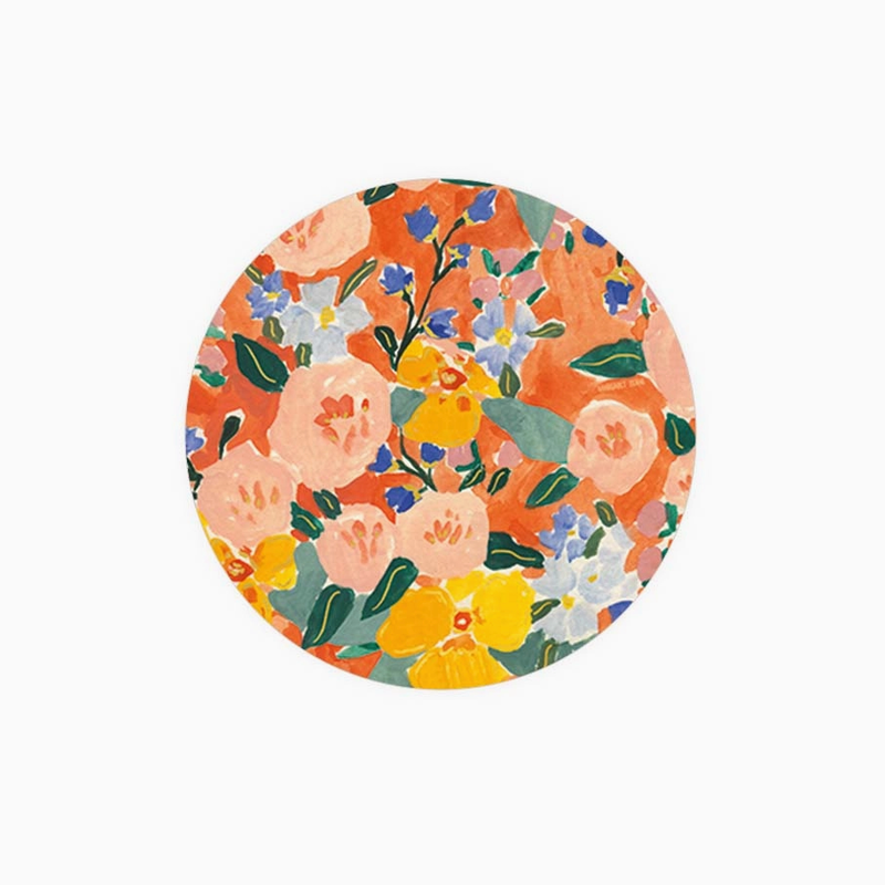 Red + Orange Floral Coaster