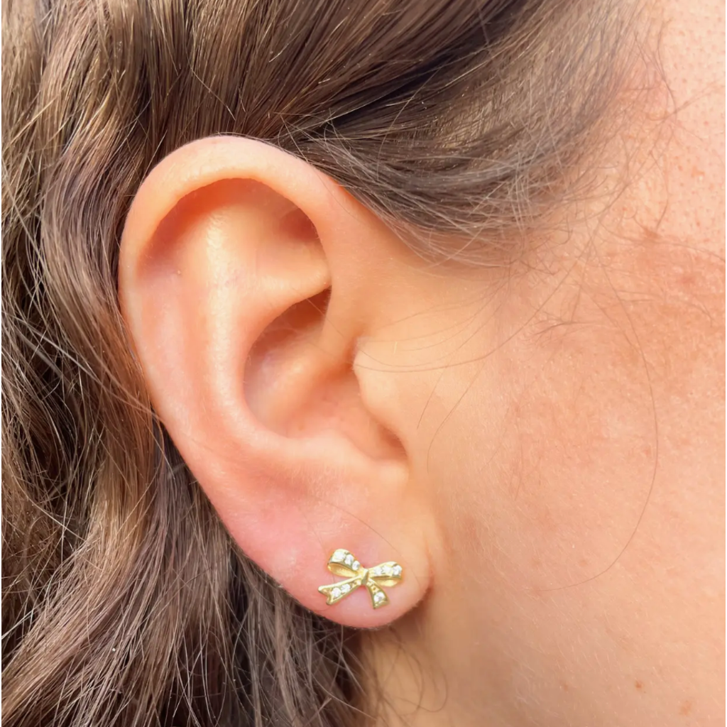 Pave Bow Earring