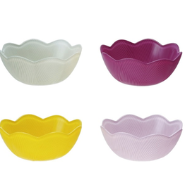 Glass Scalloped Bowls - Set of 4