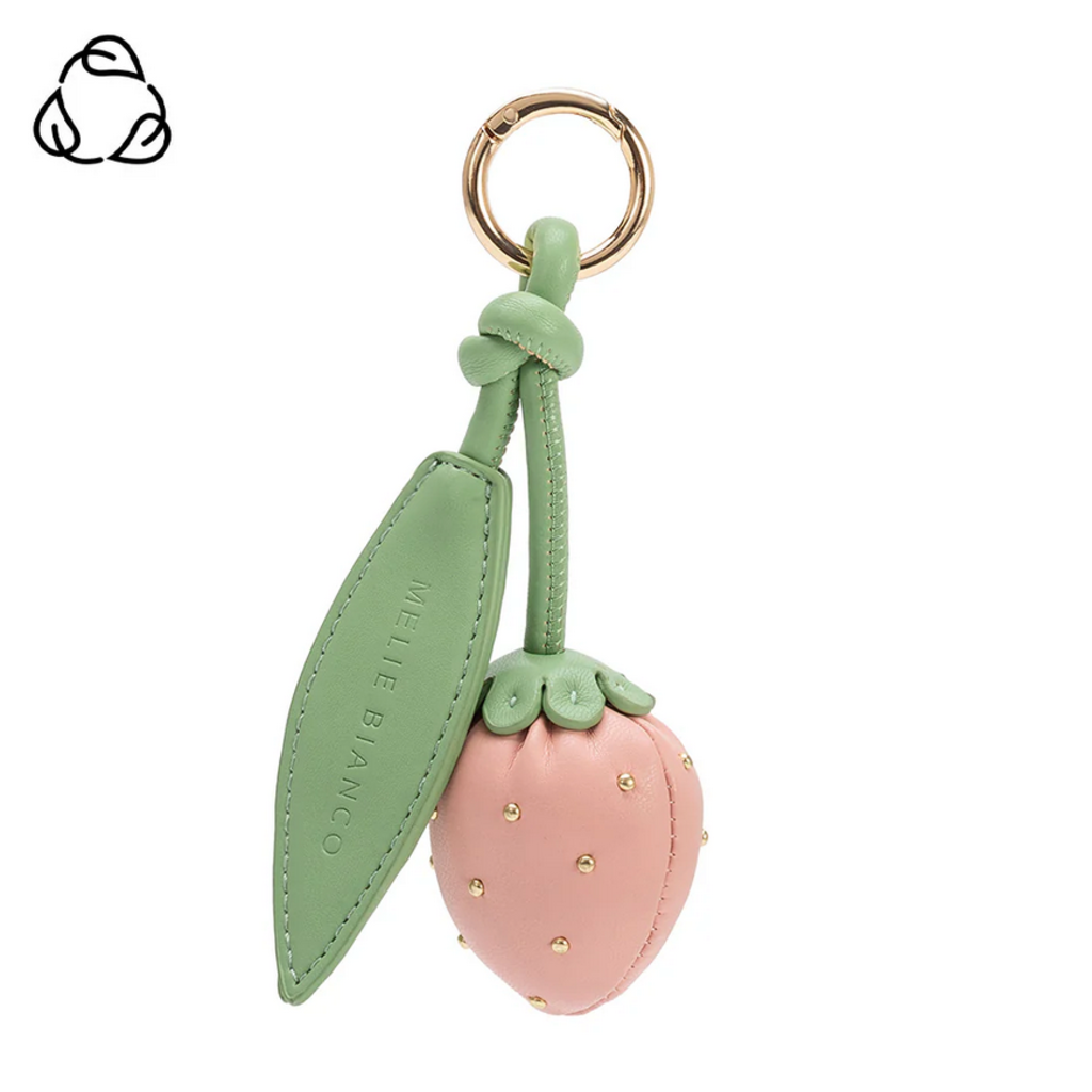 Strawberry Vegan Bag Charm - Pink