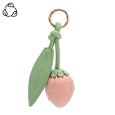 Strawberry Vegan Bag Charm - Pink