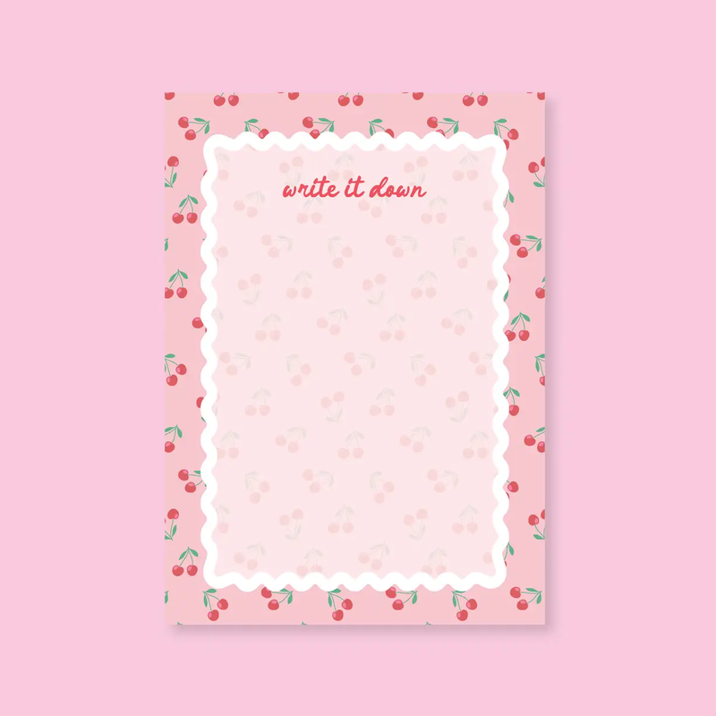 Pink Cherry Write It Down Notepad