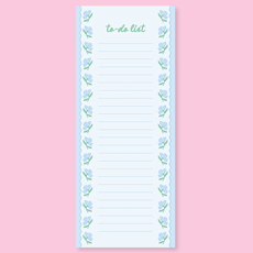 Blue Flower Wavy List Notepad Blue Flower Wavy List Notepad