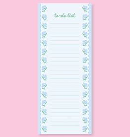 Blue Flower Wavy List Notepad