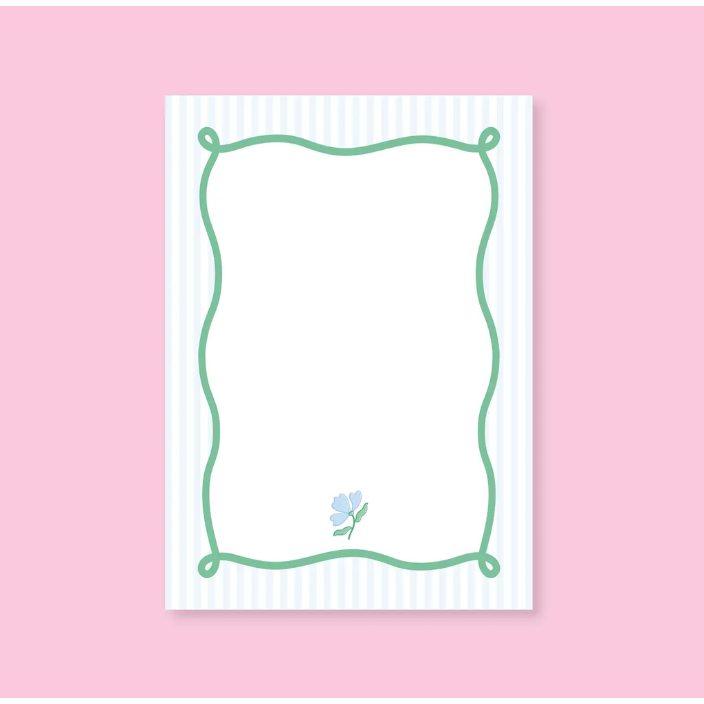 Blue Stripe Flower Notepad