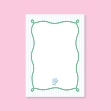 Blue Stripe Flower Notepad