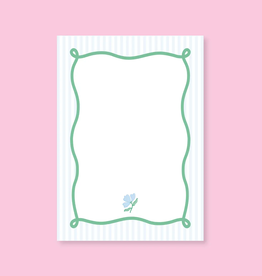 Blue Stripe Flower Notepad